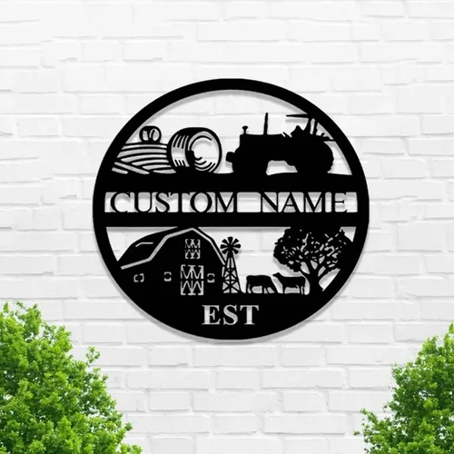 Vista 64 de Letrero de metal personalizado con nombre de camión, semirremolque, arte de pared para valla de garaje, patio, decoración al aire libre, letrero