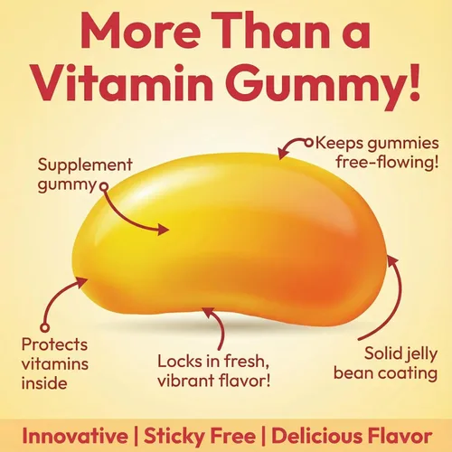 Vista 3 de Human Beanz Gomitas de gelatina de vitamina C para adultos, suplementos dietéticos de apoyo inmunológico, vegetariano, 120 granos de gelatina Citrus