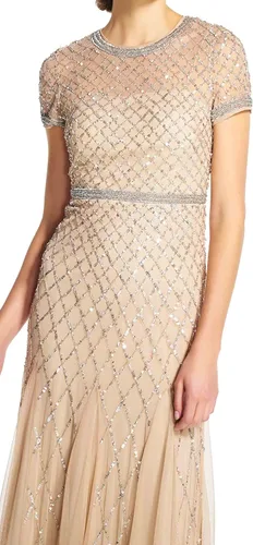 Vista 2 de Adrianna Papell Women's SS Grid Beaded Gown