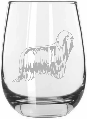 Vista 266 de Shar Pei (chino) - Vaso de vino sin tallo grabado para perro, 15.25 onzas