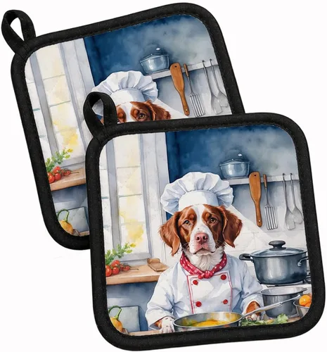 Vista 161 de Caroline's Treasures Coton de Tulear El Chef Par de Agarraderas de Ollas de Cocina Resistentes al Calor Juegos de Agarraderas de Ollas Almohadillas