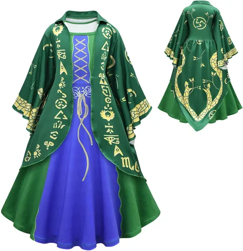 Vista 6 de NARQUA Sanderson Sisters Disfraz de bruja de Halloween para niños y niñas 6-7 años