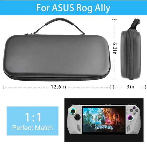 Vista 6 de Funda de transporte portátil para ASUS Rog Ally 2023 Release Hard EVA Shell Travel Daily Handheld Game Console Bolsa de almacenamiento protectora