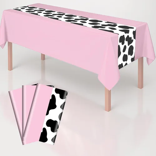 Vista 10 de Mantel rectangular de 3 piezas para decoración de fiestas de cumpleaños, mantel de plástico de 108 x 54 pulgadas, desechable, suministros