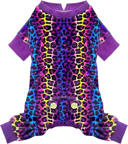 Vista 24 de KYEESE - Pijama de terciopelo para perros, con patrón de patos amarillos, ropa elástica y suave para cachorros y perros pequeños, mameluco cómodo