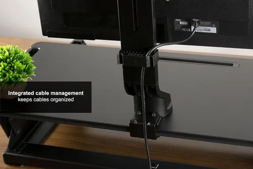 Vista 7 de VIVO Soporte ajustable para monitor individual para estación de trabajo de pie, convertidor de escritorio, brazo de monitor para 1 pantalla de hasta