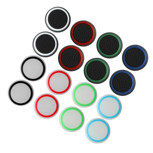 Vista 2 de Joystick - Tapa protectora de silicona para PS5, PS4, Xbox 360, PS3 (8 pares de colores mixtos)
