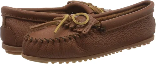 Vista 7 de Minnetonka Mocasines suaves de piel de ciervo para mujer, Negro