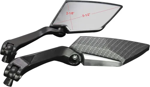 Vista 3 de 1 par de mini espejos de motocicleta de carbono negro compatibles para Ducati Diavel