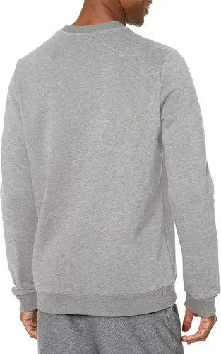 Vista 2 de Reebok Sudadera estándar de cuello redondo con logotipo pequeño para hombre, gris medio jaspeado