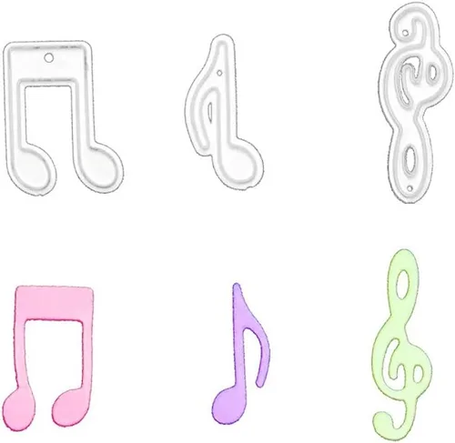 Vista 7 de Troqueles de corte de saxo de piano para banda de música, notas musicales, plantillas de metal en relieve, molde de plantilla para álbumes
