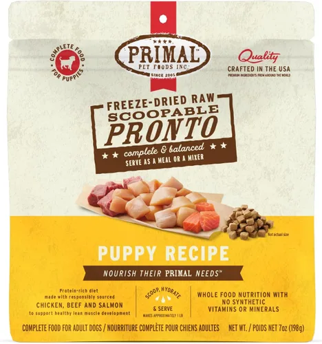 Vista 23 de Primal Comida para Perros Cachorro Liofilizada, Pronto Mini Nuggets; Sirva con Cuchara, Comida Completa y Equilibrada; También Use Como Tapa