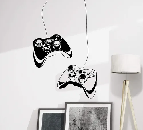 Vista 3 de Vinilo adhesivo para pared gamer, joystick de vinilo para habitación de niños, decoración grande z4909 (28 x 43 pulgadas)