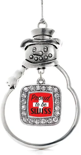 Vista 83 de Inspired Silver - Adorno con dije de reina de rodillo - Adornos navideños cuadrados de plata con joyas de circonita cúbica