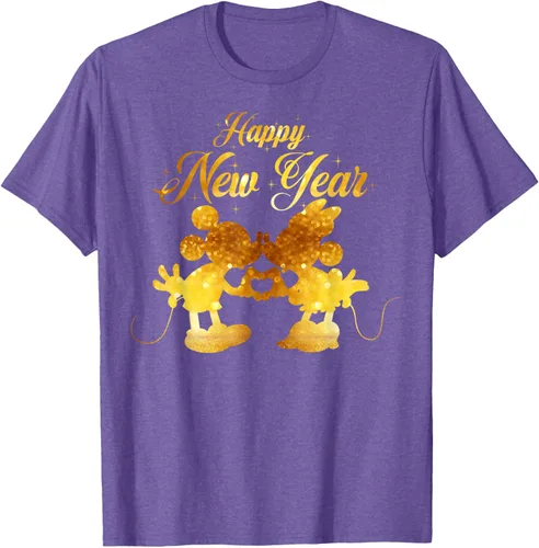 Vista 6 de Disney Camiseta de Año Nuevo Mickey & Minnie Happy New Year Silhouette, Negro