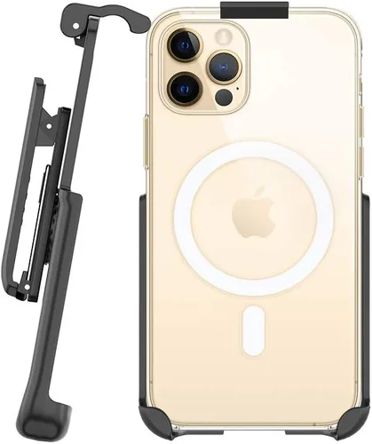 Vista 2 de BELTRON Funda con clip para cinturón compatible con Apple Clear Case para iPhone 14 Plus, iPhone 14 Pro Max. Características: soporte integrado