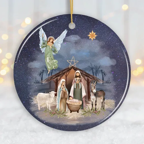 Vista 5 de Adornos de Navidad con temática religiosa, decoraciones de Natividad y Jesucristo
