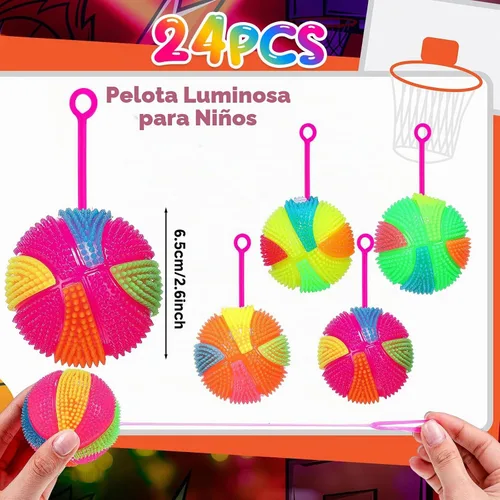 Vista 2 de Bola sensorial con punta iluminada para niños, recuerdo de fiesta