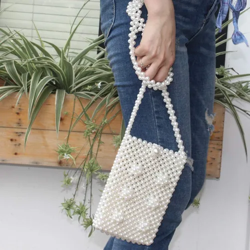Vista 6 de LETODE Bolso de mano de lujo con borlas para mujer, bolso de mano de imitación para boda
