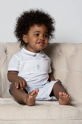 Vista 2 de Carriage Boutique Hand Smocked Cross Bobbie Suit - Christening Outfits for Boys - Baptism Outfits for Boys - Designed in USA