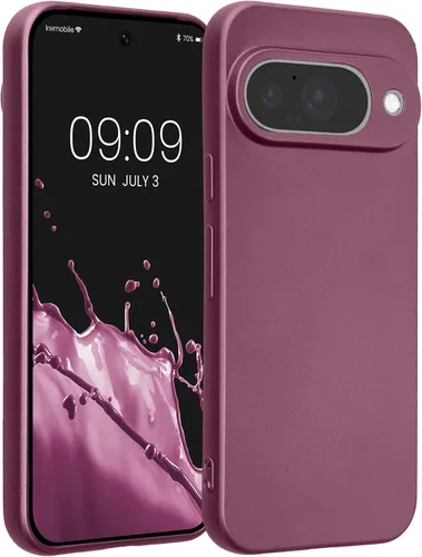 Vista 235 de kwmobile Funda compatible con Google Pixel 9 - Funda protectora delgada de TPU para teléfono - Acabado mate suave - Piedra antigua