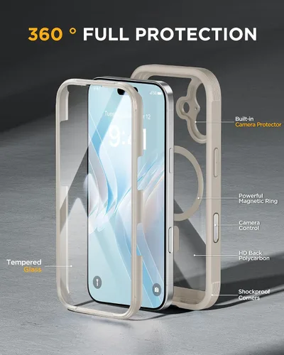 Vista 309 de Miracase Serie de vidrio para iPhone 11 de 6.1 pulgadas, funda protectora de cuerpo completo resistente mejorada con protector de pantalla de vidrio