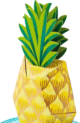 Vista 4 de Hallmark Paper Wonder - Tarjeta de cumpleaños, tarjeta de agradecimiento, tarjeta de motivo, tarjeta para todas las ocasiones (piña)