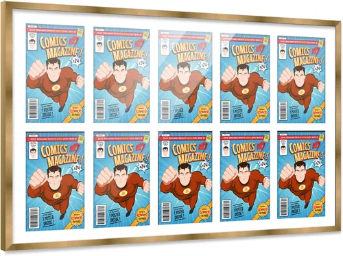 Vista 89 de Poster Palooza Marco de cómic con paspartú para 1 cómic de la Edad de Bronce publicado entre 1970 y 1985, marco de cómic negro para cómic de 7.25 x