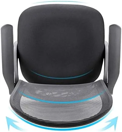 Vista 7 de Silla de oficina ergonómica con asiento de malla transpirable, silla de computadora con altura de asiento ajustable y respaldo reclinable