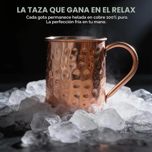 Vista 4 de Craft Trade Moscow Mule - Juego de 4 tazas de cobre puro de 16 onzas para Tazas de cobre de barril