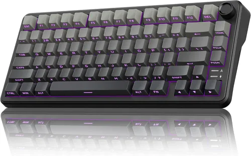 Vista 10 de RedThunder Teclado Mecánico Inalámbrico K75, Perilla CNC, Tri-Modo BT5.0/2.4GHz/USB-C Intercambiable en Caliente Personalizable, Interruptores