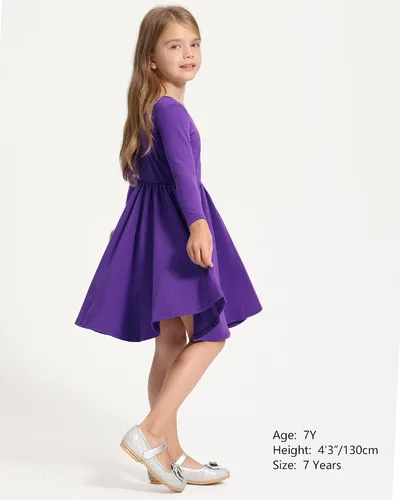 Vista 4 de Stelle Vestido de patinadora de manga larga para niñas y niños pequeños, Blanco