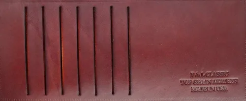 Vista 5 de RFID bloqueo de tres pliegues vintage de cuero de vaca de estilo largo con cadena tarjetero cartera, hecho en Estados Unidos