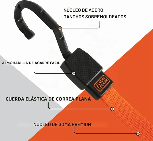 Vista 2 de BLACK+DECKER Correas elásticas planas de 48 pulgadas, paquete de 2