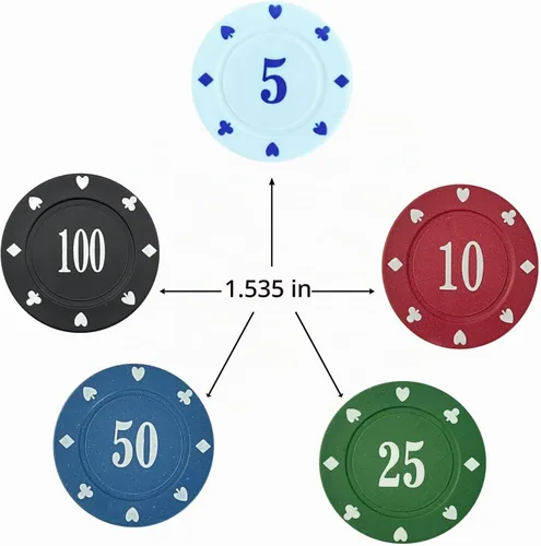 Vista 2 de SEETOOOGAMES Casino Poker Chips Denominations