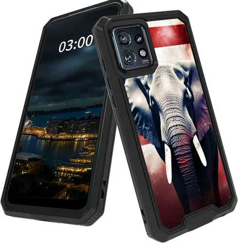 Vista 18 de Funda para Motorola Edge Plus para Moto Edge Plus 2023 con diseño de patrón de mariposa artística a prueba de caídas de policarbonato duro de doble