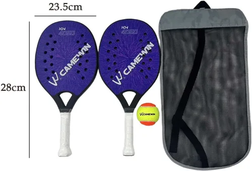 Vista 5 de kowaku 2 raquetas de tenis de playa, raqueta de tenis de playa, palas de tenis de playa ligeras y portátiles con bolsa para patio