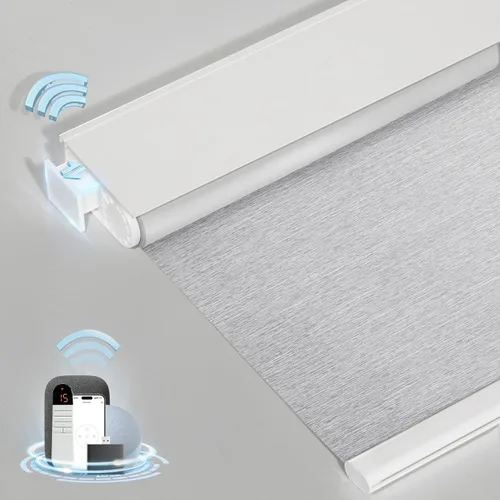 Vista 7 de Persianas motorizadas inteligentes con control remoto, persianas enrollables automáticas sin taladro, persianas eléctricas opacas para ventanas