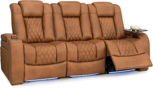 Vista 140 de Seatcraft Asiento de cine en casa Diamante Marrón Reclinable Individual