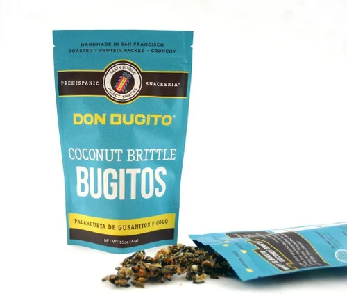 Vista 2 de Don Bugito Bocadillos de proteína de insectos comestibles respetuosos con el planeta (grillos de chile y lima)