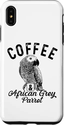 Vista 8 de iPhone 12/12 Pro Café y loro gris africano, lindo estuche de boceto de loro gris