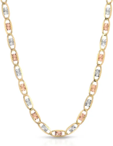 Vista 4 de Collar de oro amarillo de 14 quilates, oro blanco, oro rosa, 0.079 in de ancho (16"-24")