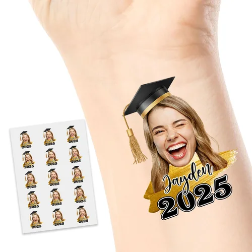 Vista 11 de Tatuajes temporales personalizados, tatuajes de flores de nacimiento personalizados para cumpleaños, boda, despedida de soltera, 1 juego de 15