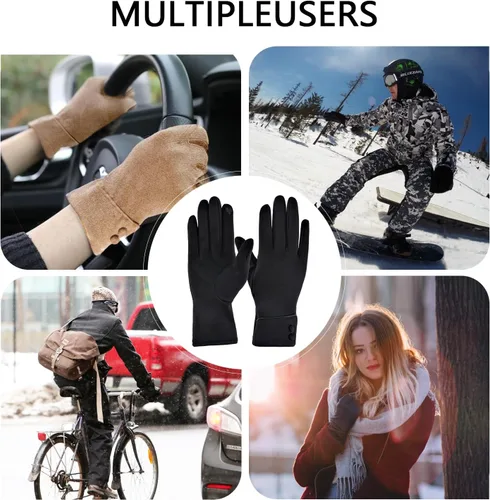 Vista 6 de KOFOJN Guantes cálidos de invierno para mujer, con texto para pantalla táctil, forrados con guantes cálidos de felpa, 3 pares.