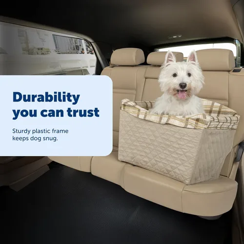 Vista 9 de PetSafe Solvit Asiento de seguridad para perros, grande, Deluxe, Marrón topo Rigid Frame, No Tools, Quilted Liner and Pillow, Machine Washable