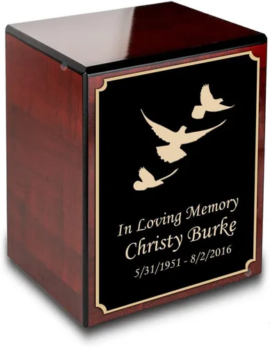 Vista 16 de GetUrns Caja conmemorativa de urna de cremación de cereza pequeña grabada personalizada para cenizas (gloria americana)