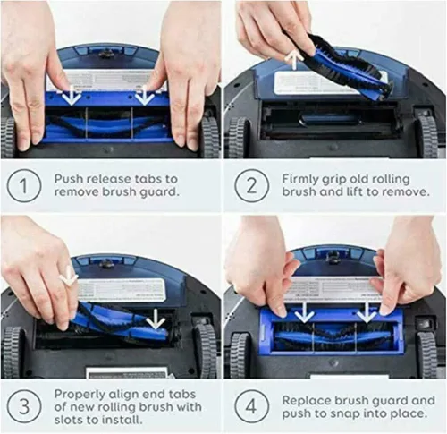 Vista 4 de TOPINCN Rodillo de cepillo principal de repuesto para aspiradora robot Bagotte BG600, piezas de accesorios de cepillo principal y protector