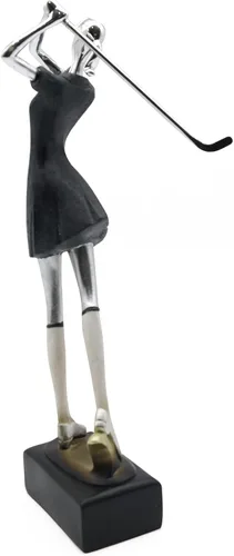 Vista 5 de Lukitas Estatua y escultura de Lady Golfer, decoración de figura de golf, adorno moderno creativo para decoración de oficina, sala de estar, resina