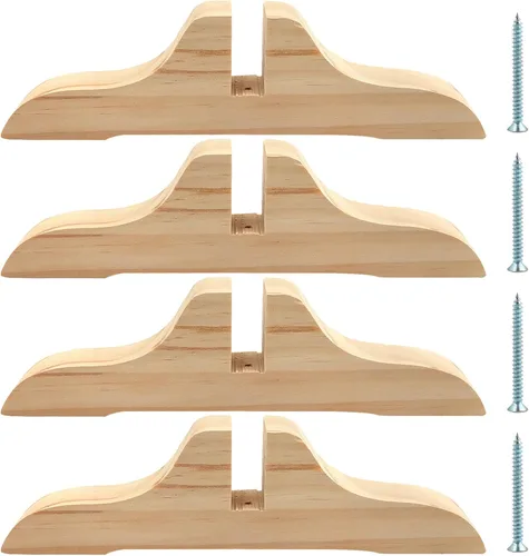 Vista 10 de 4 piezas de soporte plegable de madera para divisor de habitación con tornillos, soporte de pantalla para división de pies, soporte de pantalla