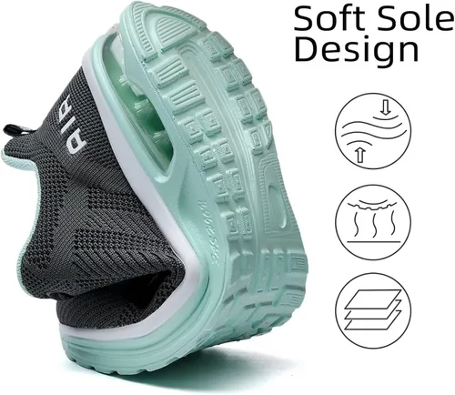 Vista 5 de ZOOMCO Zapatos deportivos para correr con aire para mujer, ligeros, con amortiguación de aire, para gimnasio, entrenamiento, deportes